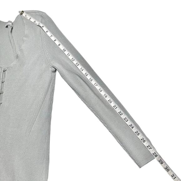 Abercrombie & Fitch | Women | Gray Ribbed Knit LS Bodycon Mini Dress | XL - Picture 6 of 10